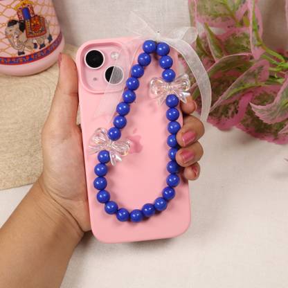 Threads & Beads mobile charm with bold color beads, transparent bow charm Phone Charm