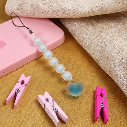 Threads & Beads mobile charm for dual colorful beads, colorful heart Phone Charm