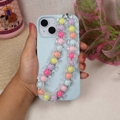 Threads & Beads Phone charm with big colorful beads, butterfly Phone Charm