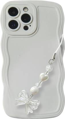 SNOWY SHOP Bow Phone Charm for Girls – Cute Coquette Aesthetic Mobile Chain Heart Beads Phone Charm