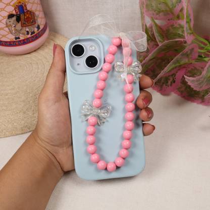 Threads & Beads mobile charm with bold color beads, transparent bow charm Phone Charm