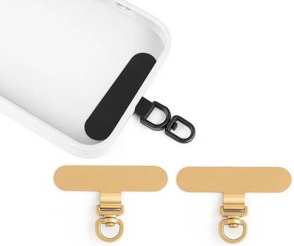 IshanyaLiving Golden 360° Rotatable Phone Tether Tab (2-Pack), Lanyard Patch/gasket Phone Charm