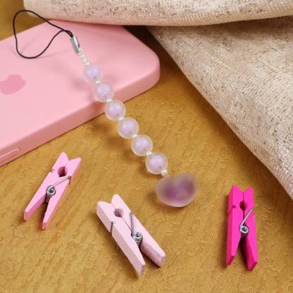 Threads & Beads mobile charm for dual colorful beads, colorful heart Phone Charm