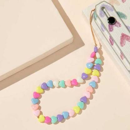 handmadehub heart shape pearl phone charm/cell phone charm /beaded Phone Charm
