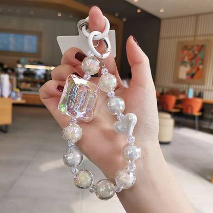 Nilzone Keychain Mobile Chain Beads Charm Hanging, Phone Pendant Wrist Bracelet Holder Phone Charm