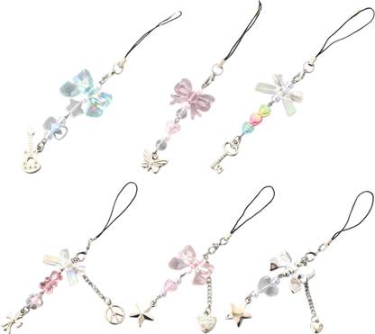 Verilux Cute Phone Charms 6PCS for Girls Sweet Stylish Phone Chain Accessories Set Gift Phone Charm