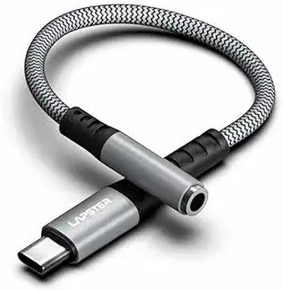 Lapster Black & Grey Type C To 3.5 Mm Audio Jack Connector With Dac Headphone Converter Phone Converter