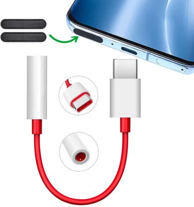 TECHYSPOT Type C to 3.5 mm Audio Jack Connector with Smartphone Speaker Dust Protectors, Type C to Headphone Adapter Phone Converter