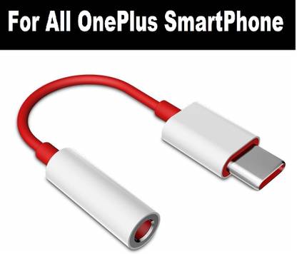 ankSONline Red Type C to 3.5 mm Audio Jack For OnePlus Nord 2 Phone Converter