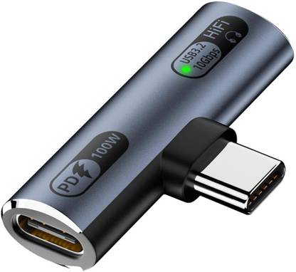Zorbes Grey 2 in 1 Audio Adapter for iPhone PD 100W USB C Adapter for USB C Devices 10Gbps Phone Converter