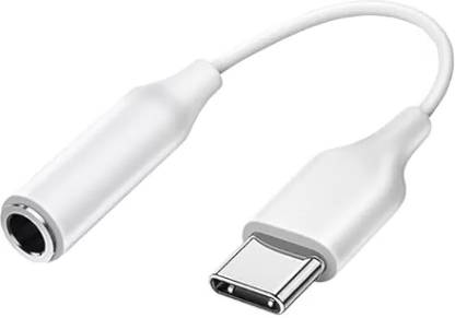 The Electron Bay White Type C to 3.5 mm Audio Jack Connector, Headphone Converter Adapter Phone Converter