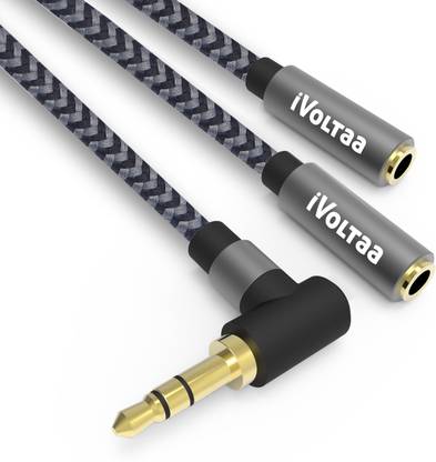iVoltaa Space Grey 3.5mm Audio (AUX) Splitter Phone Converter