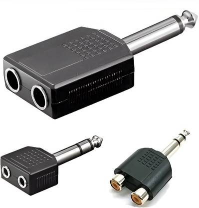Bellveen Black All Types of Audio Jack Converter (Set of 3) Phone Converter