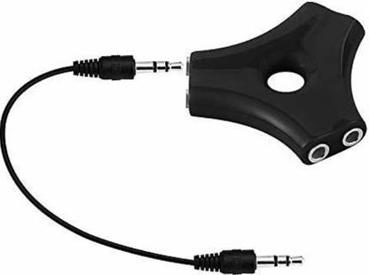 Iris Grape Black ® 6 Way Triangular Shape 3.5mm Jack Multi Headphone Earphone Audio Splitter Phone Converter