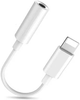 Hespa White Lightning Audio Adapter | 3.5mm AUX Jack Converter Cable Phone Converter