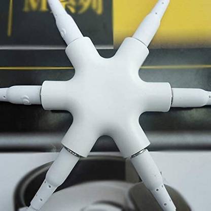 ASTOUND White Multi Headphone Audio Splitter Phone Converter