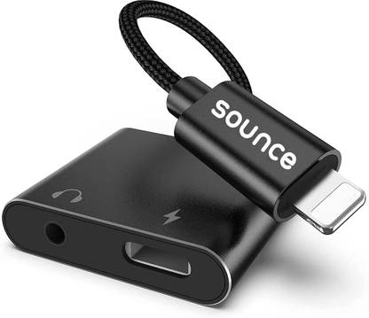 sounce Black iPhone Charger and Headphones Adapter Splitter,MFi,Charger and Aux Adapter Phone Converter