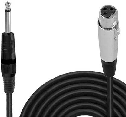 De-TechInn AUX Cable 3 m Microphone Cable (3 Mtr) Xlr Female to 1/4 Inch 6.35mm Ts Mono Jack Balanced Signal Interconnect Cable Xlr to Quarter Inch for Mic,amplifier,musical Instuement