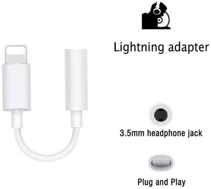 ASTOUND Mono Audio Cable 0.1 m Copper Braided Headphone Adapter Lightning to 3.5 mm