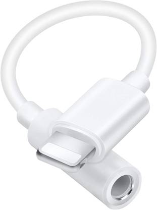 Hespa White 3.5mm AUX Converter | Lightning Audio Jack Adapter Phone Converter