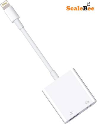 SCALEBEE White Lightning to USB 3.0 Camera Adapter with Charging Port For iPhone & Ipad Phone Converter