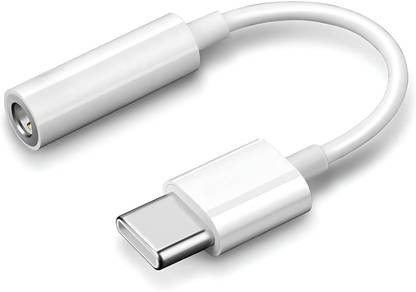 Mindmaker White USB Type-C to 3.5 Audio Jack Adapter for iPhone 15, 15 Plus, 15 Pro, 15 Pro Max Phone Converter
