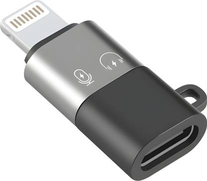 nikolve Grey Type C Female to Lightning Male OTG Adapter for All IOS Devices Phone Converter