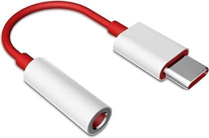 nikolve Red Type C to 3.5mm Splitter Audio Jack Converter Adapter Headphones Jack Phone Converter