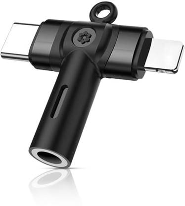ZITRONIX Black USB C to 3.5mm 2 in 1 Audio Adapter for iPhone Galaxy Pixel Phone Converter