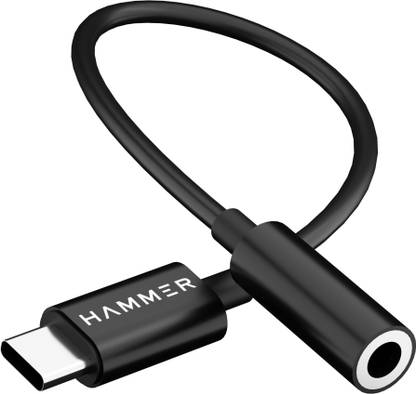 Hammer Black Type C to 3.5 mm Audio Jack Connector Phone Converter
