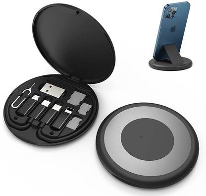 RETRACK Black Cable Conversion Box, Multi-Type Charging Convertor Lightning Type C Micro Data Phone Converter