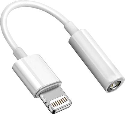 UBRONIK White Phone 3.5mm Audio Jack to Lightning Male Connector Phone Converter