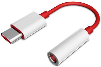 RECTITUDE Red Portable Type-C to 3.5mm Audio Connector Adapter for Mobile Smart Phone Converter