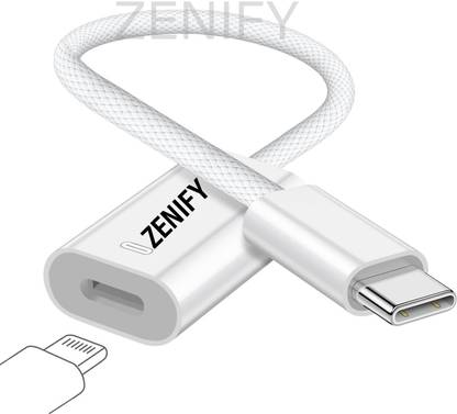 ZENIFY White USB C to Lightning Audio Adapter Cable USB Type C Male to iphone female Phone Converter