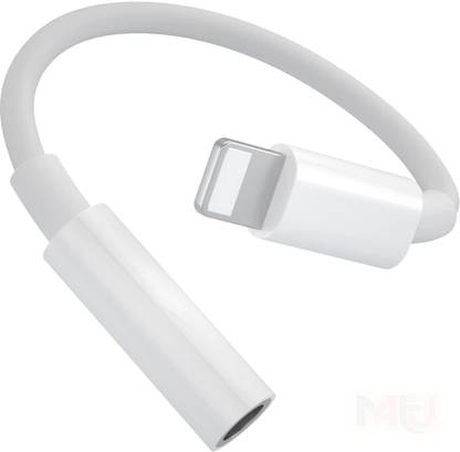 Hespa White Lightning Port to 3.5mm AUX Cable | Audio Jack Adapter Phone Converter