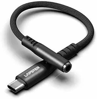 Lapster Black Type C To 3.5 Mm Audio Jack Connector With Dac Headphone Converter Phone Converter