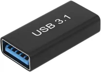 TECHGEAR Black Type C to USB Female To Female Hub Connector Converter Coupler USB C Jointer3.1 Phone Converter