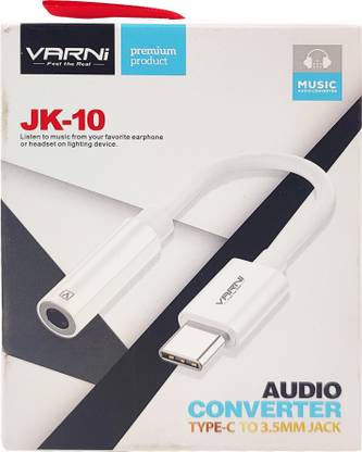 Humaira White Varni Type C to 3.5 mm Jack Audio Connector, Headphones Jack Audio Converter Phone Converter