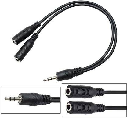STORITE Black 3.5mm Speaker/headphone Splitter Phone Converter