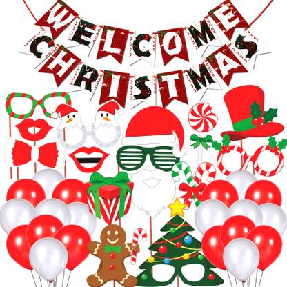 Wobbox Christmas Party Props, Merry Christmas Banner, Christmas decorations items (88) Photo Booth Board