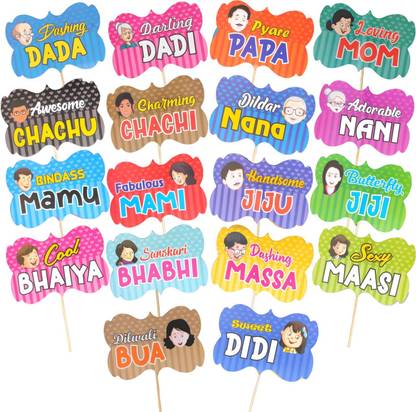 Party Decorz Baby Shower Photo Booth Family Party Props Set Of 18 Pcs Photo Booth Board