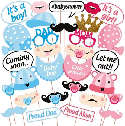 Wobbox Baby Shower Props, Baby Shower Banner, Baby Shower Decoration Items (FP74) Photo Booth Board