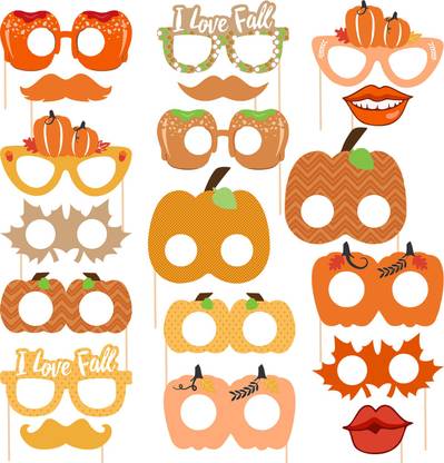ZYOZI 19 pcs Little Pumpkin Photo Booth Props Little Pumpkin Theme Party Favors Photo Booth Board