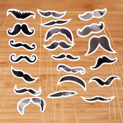 Partywala Mustache Theme Party Stick Props Set Of 21 Pcs Photo Booth Board