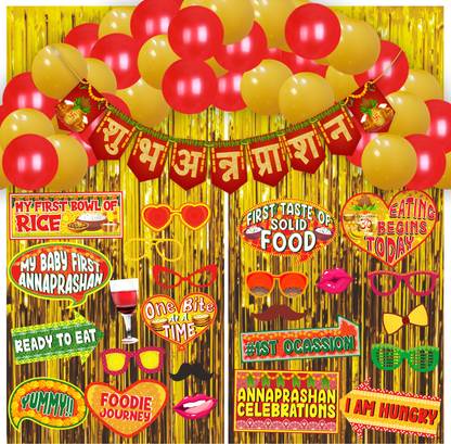 Wobbox Annaprashan Props, Annaprashan Banner, Annaprashan Decoration Items(45) Photo Booth Board
