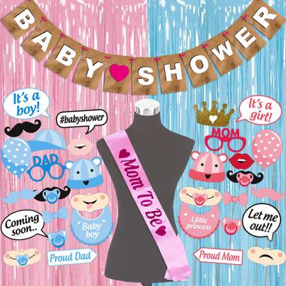 Wobbox Baby Shower Props, Baby Shower Banner, Sash, Baby Shower Decoration (FP2057) Photo Booth Board