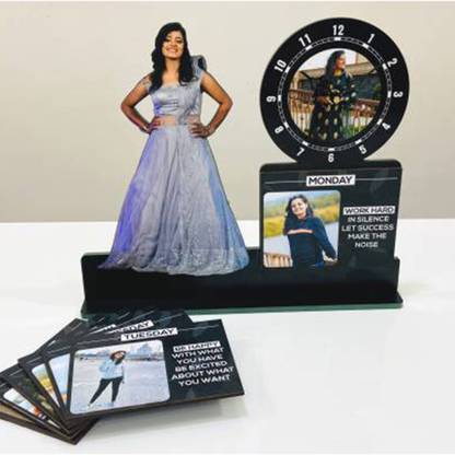 Wehatke Customized Table Clock with Photo Magnets 10 inch 3D Printed