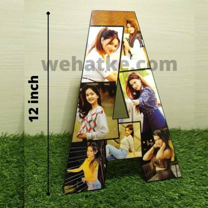 Wehatke Customized alphabet photo frame with photos on Letter 10 inch 3D