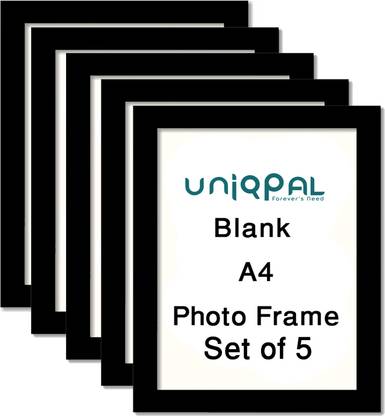 UNIQPAL A4 Size Black Picture Frame - Set of 5 - Fits 8x 12 inch A4 Photo Frame