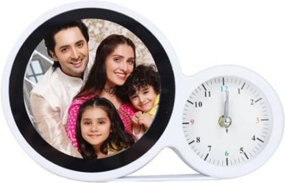 SHHREEJI Magic Mirror Photo Frame with Clock 5 inch ACRYLIC